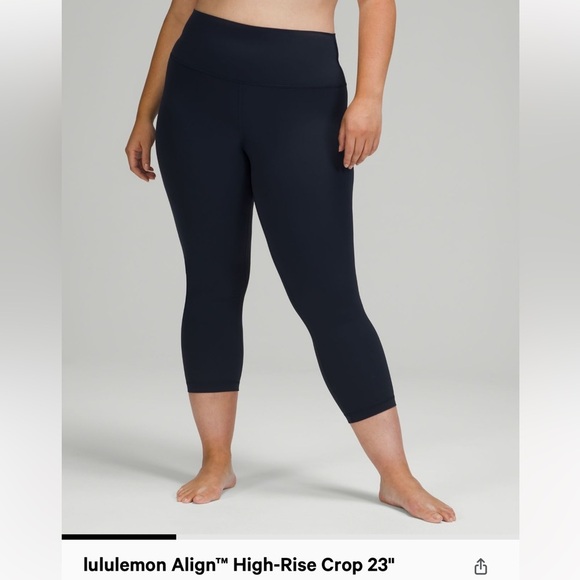NWT lululemon align high rise crop 23” navy size 2 and 12 - Picture 1 of 7